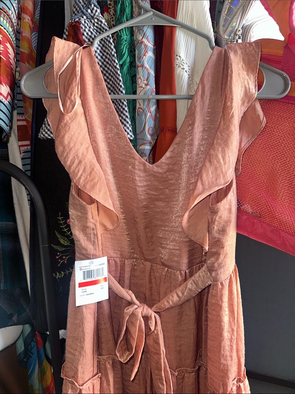Morgan & Co. Peach Ruffle Mini Dress - Picture 8 of 9